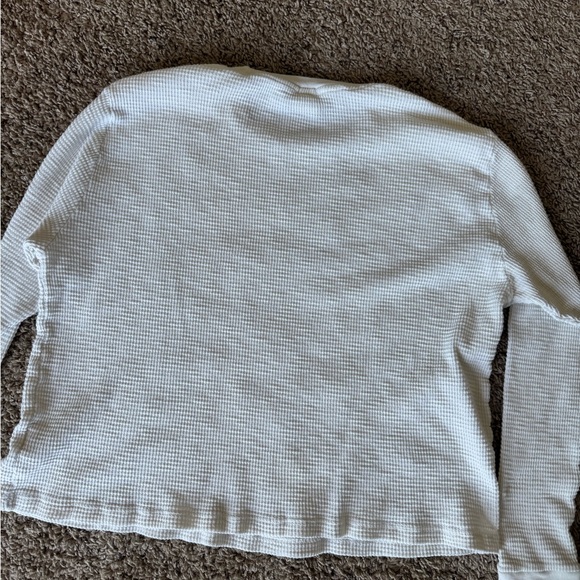 Re/Done White Waffle-Knit Crewneck Top - Picture 8 of 9